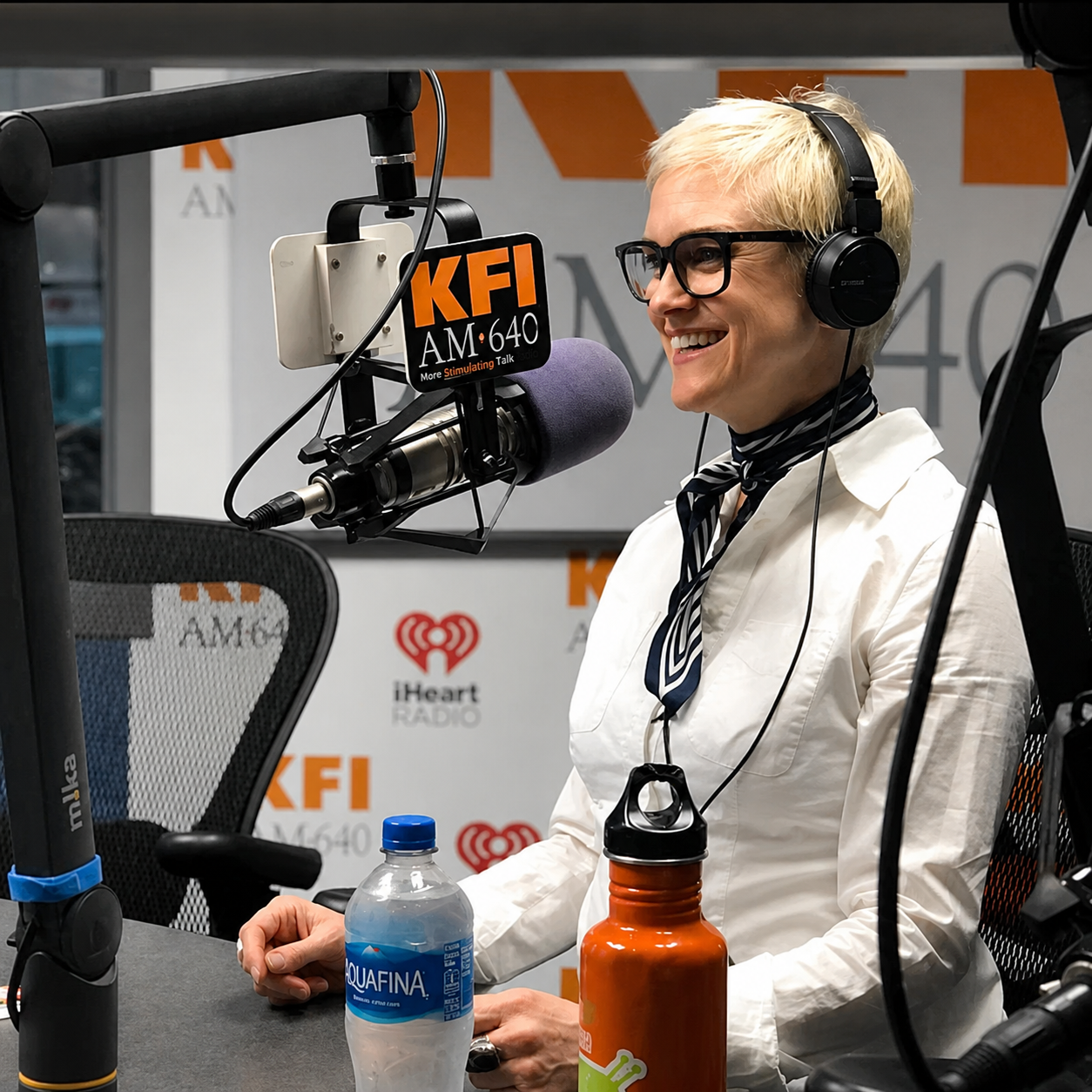 Dahlia Schweitzer in the KFI radio studio